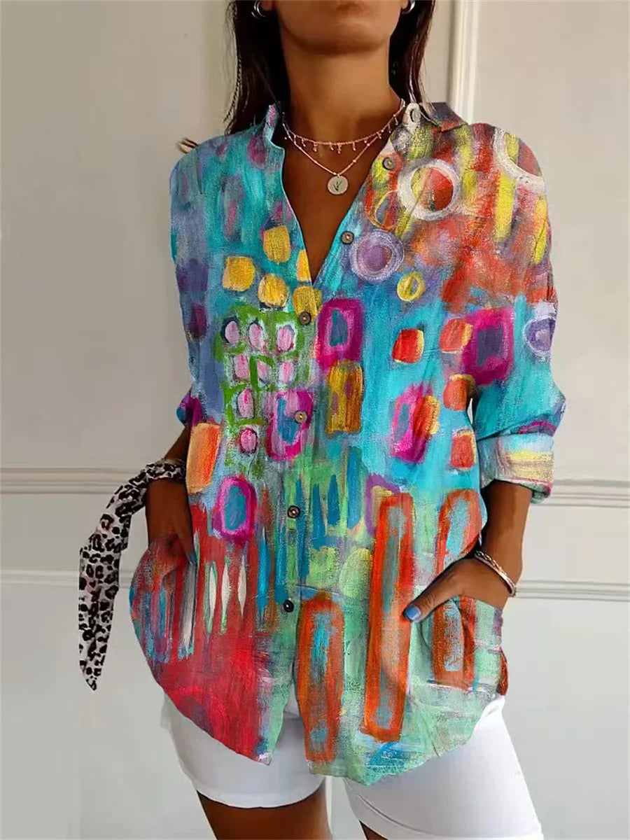 Yulie™ | Loose colorful printed shirt