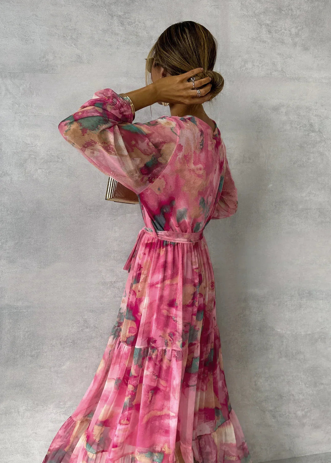 Arabella™ | Women's Floral Print Long Sleeve Wrap Dress