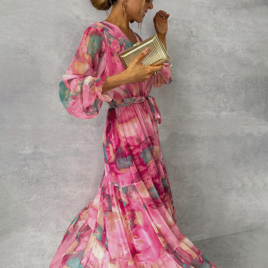 Arabella™ | Women's Floral Print Long Sleeve Wrap Dress