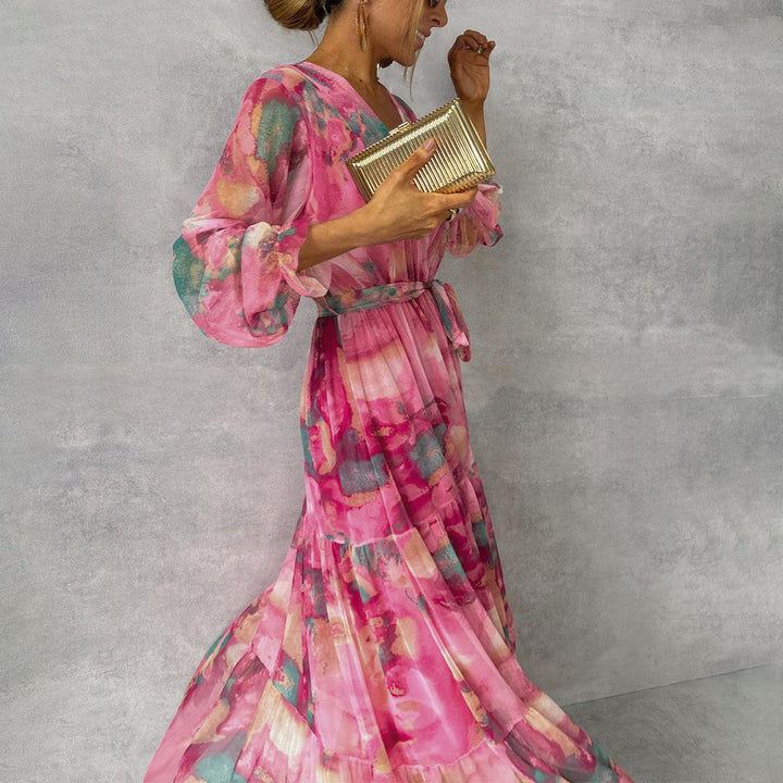 Arabella™ | Women's Floral Print Long Sleeve Wrap Dress