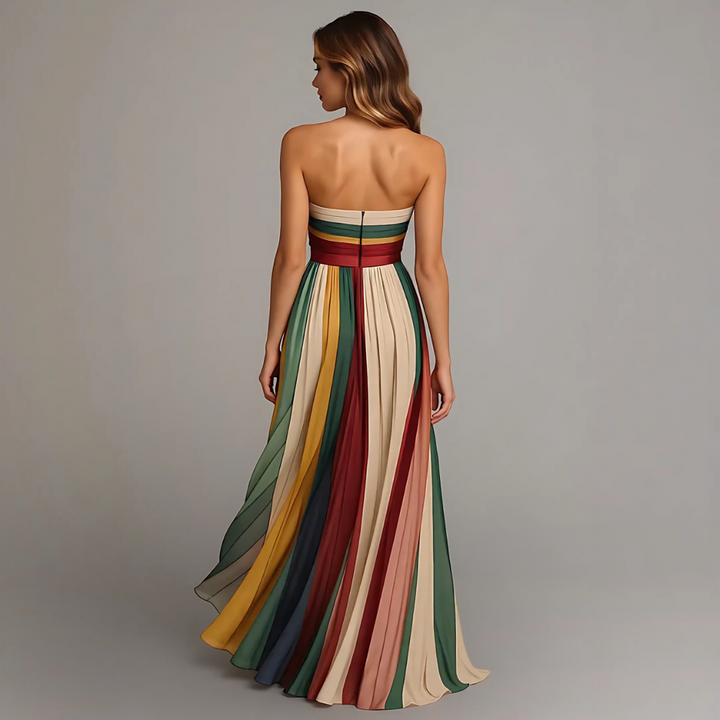 Fiorella™ – Wrinkle-Free Strapless Pleated Dress