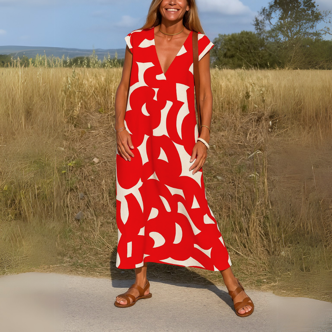Tanya™ | Flowing Dress with V-Neck