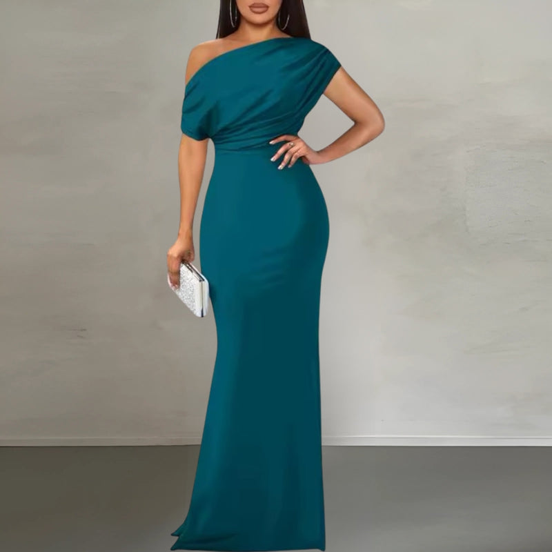 Sleeveless Off Shoulder Bodycon Maxi Formal Dress