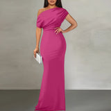 Sleeveless Off Shoulder Bodycon Maxi Formal Dress