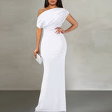 Sleeveless Off Shoulder Bodycon Maxi Formal Dress