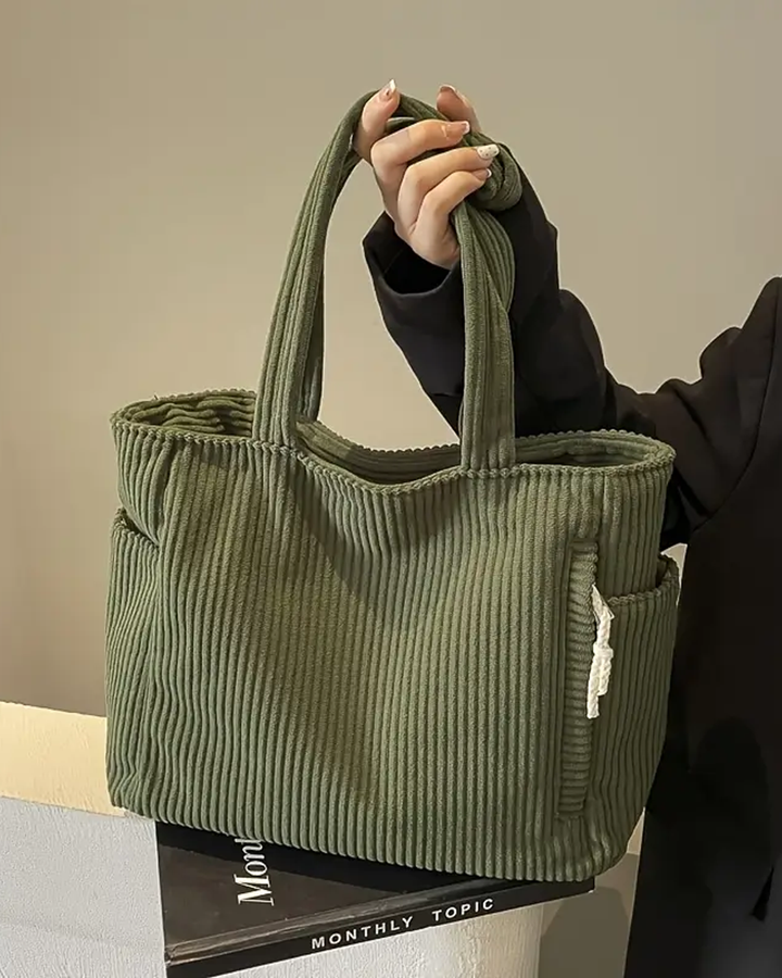 Lavida™ | Ribbed Tote Bag with Cord Detail