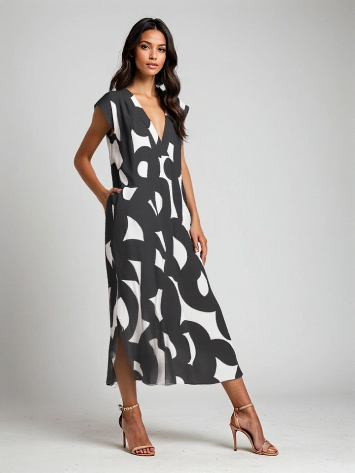 Tanya™ | Flowing Dress with V-Neck