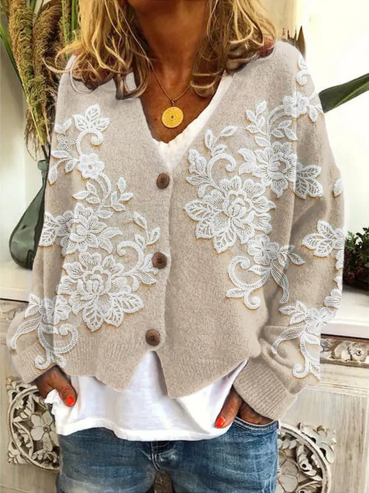 Luna™ | Floral Lace Knit Cardigan