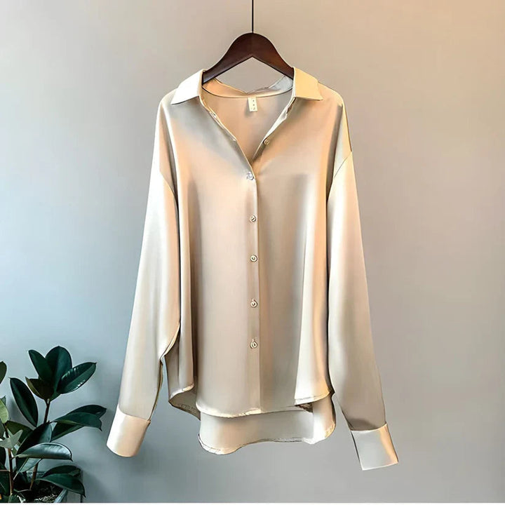 Sienna™ – Luxe Silk Blouse with Soft Flow