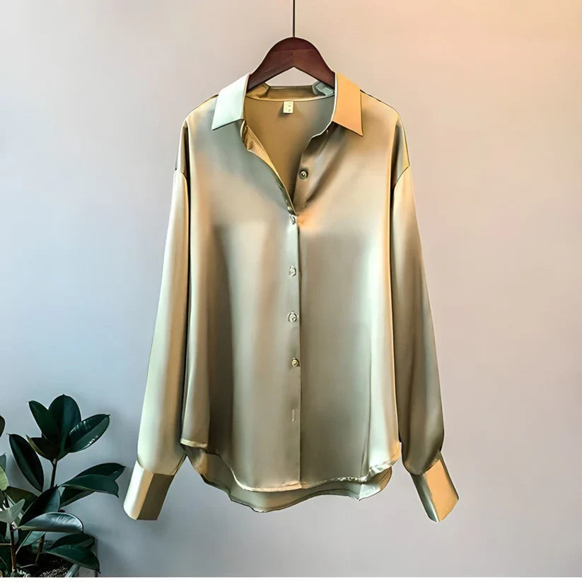Sienna™ – Luxe Silk Blouse with Soft Flow