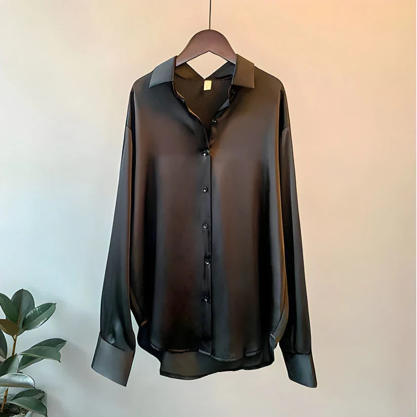 Sienna™ – Luxe Silk Blouse with Soft Flow