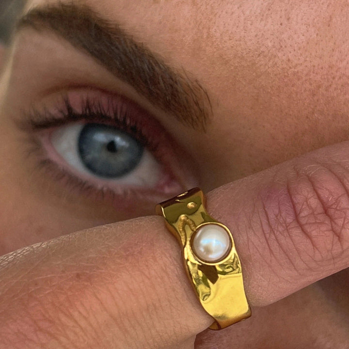 Antique Natural Gold Pearl Ring