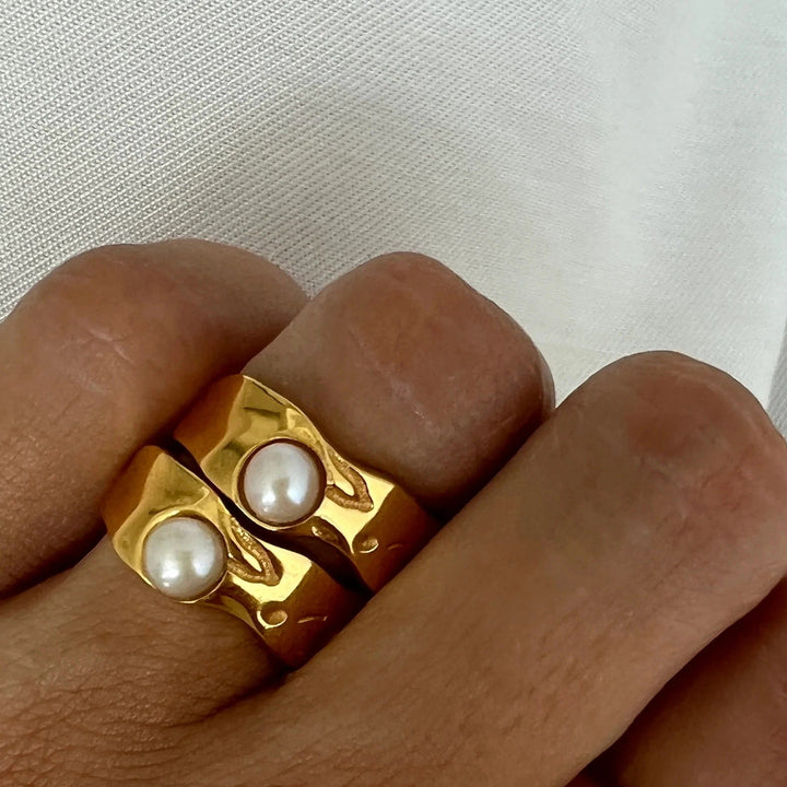 Antique Natural Gold Pearl Ring