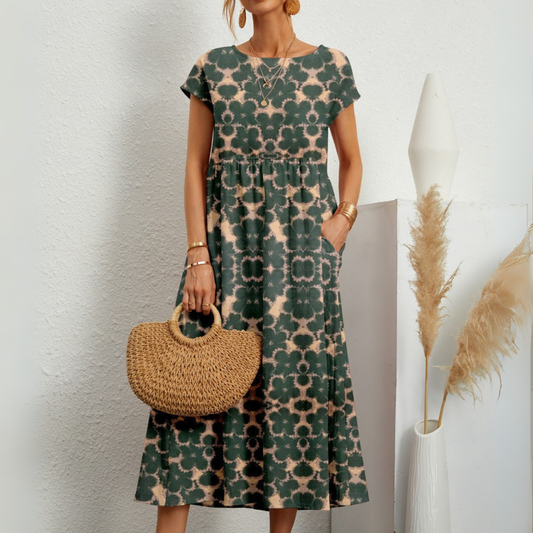 Ivory – Floral Print Midi Dress