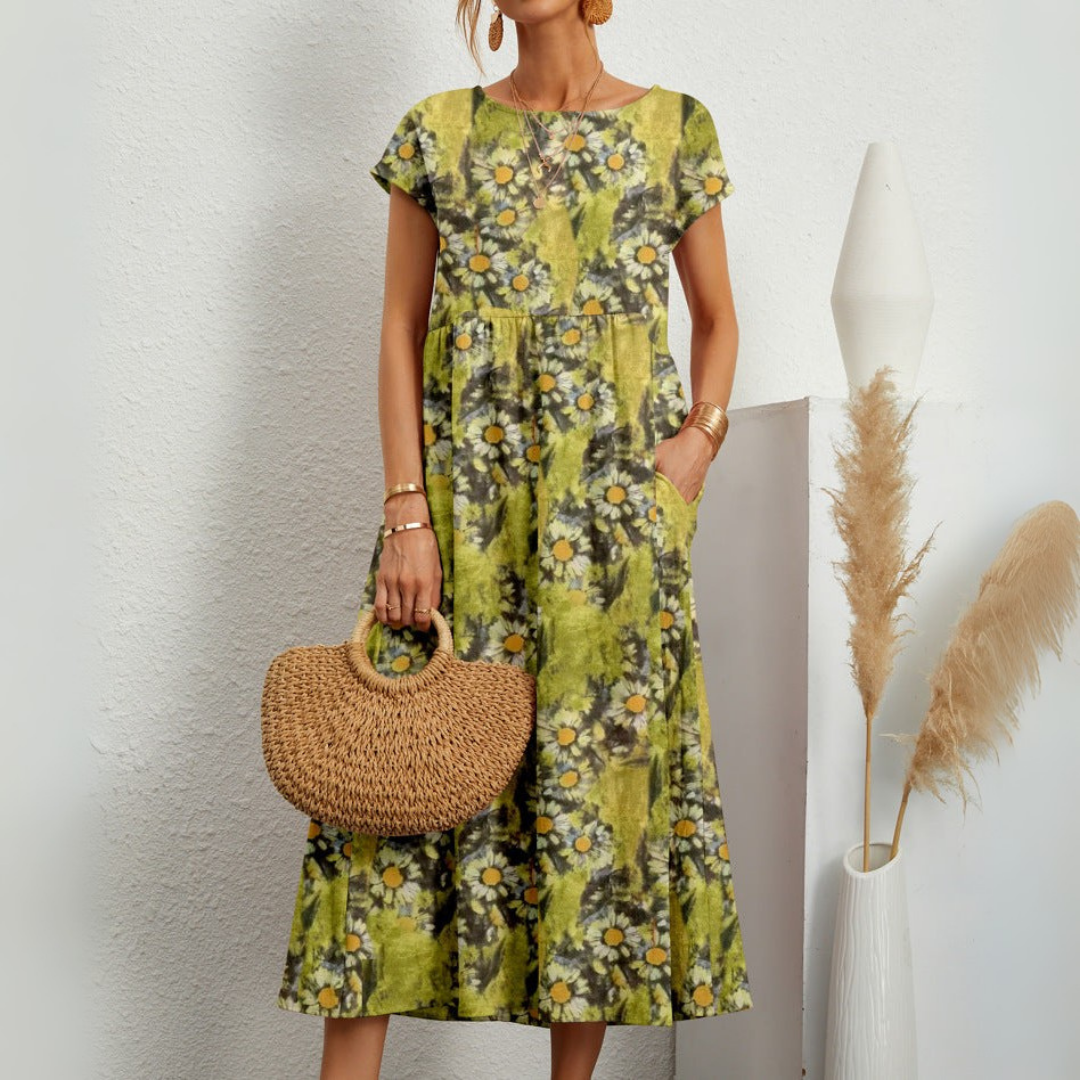 Ivory – Floral Print Midi Dress
