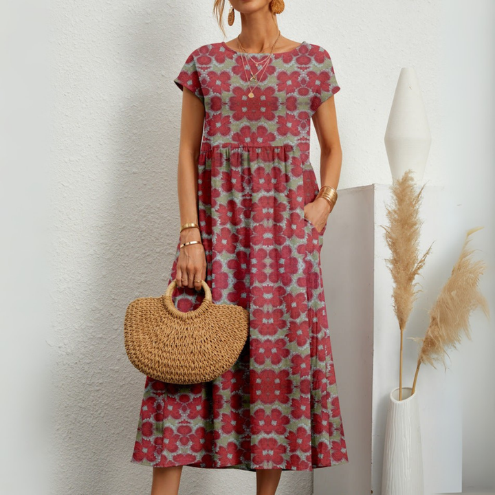 Ivory – Floral Print Midi Dress