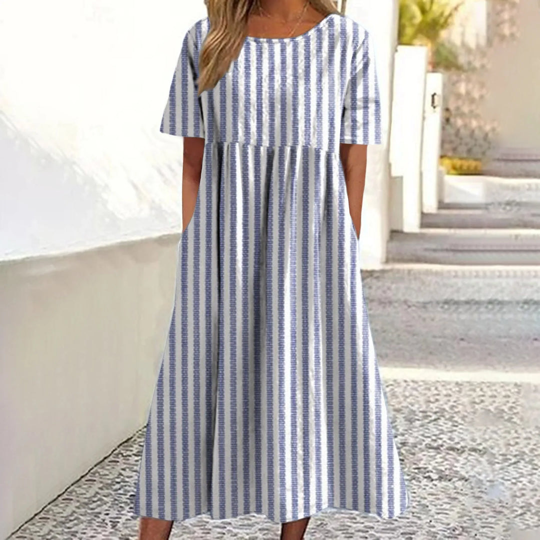 Caroline™ | Causal Striped Midi Dress