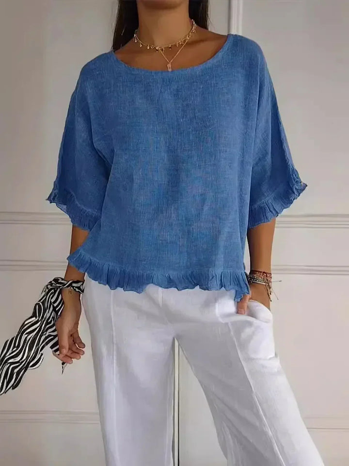 Catherina™ | Chic Round Neck Blouse