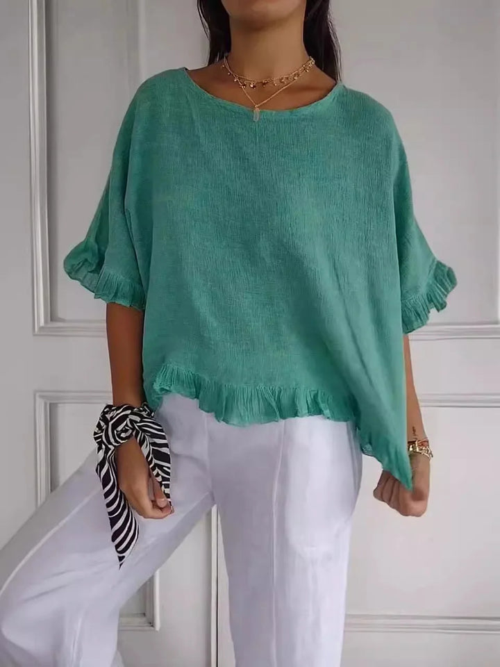 Catherina™ | Chic Round Neck Blouse