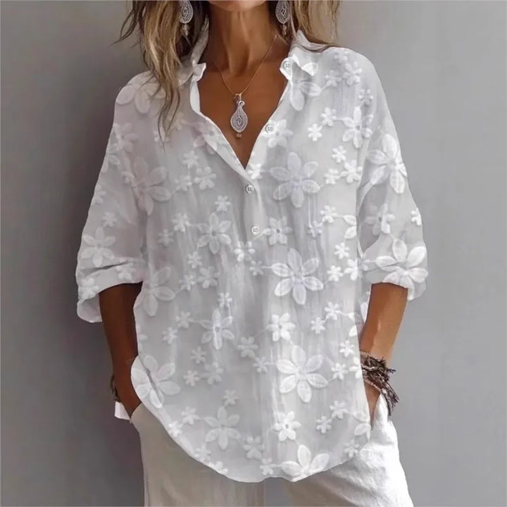 Auriella™ | Autumn Loose Floral Blouse