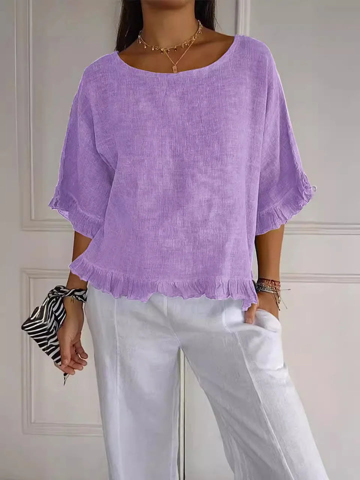 Catherina™ | Chic Round Neck Blouse