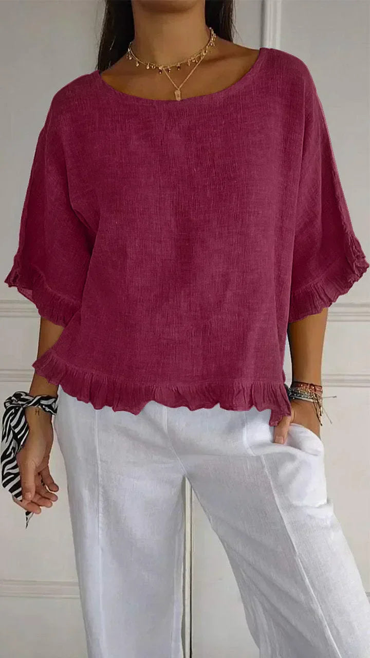 Catherina™ | Chic Round Neck Blouse