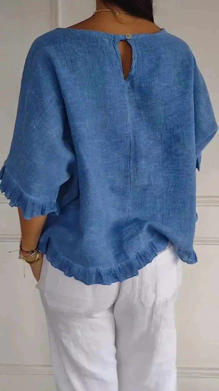 Catherina™ | Chic Round Neck Blouse
