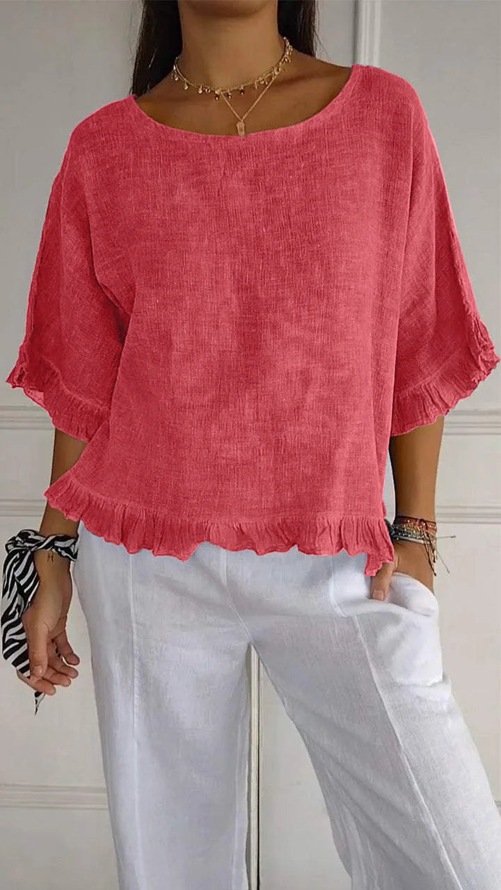 Catherina™ | Chic Round Neck Blouse