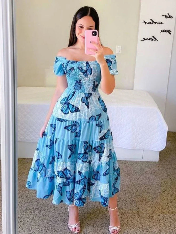 Beatrice™ – Smocked Summer Midi Dress
