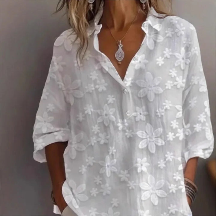Auriella™ | Autumn Loose Floral Blouse