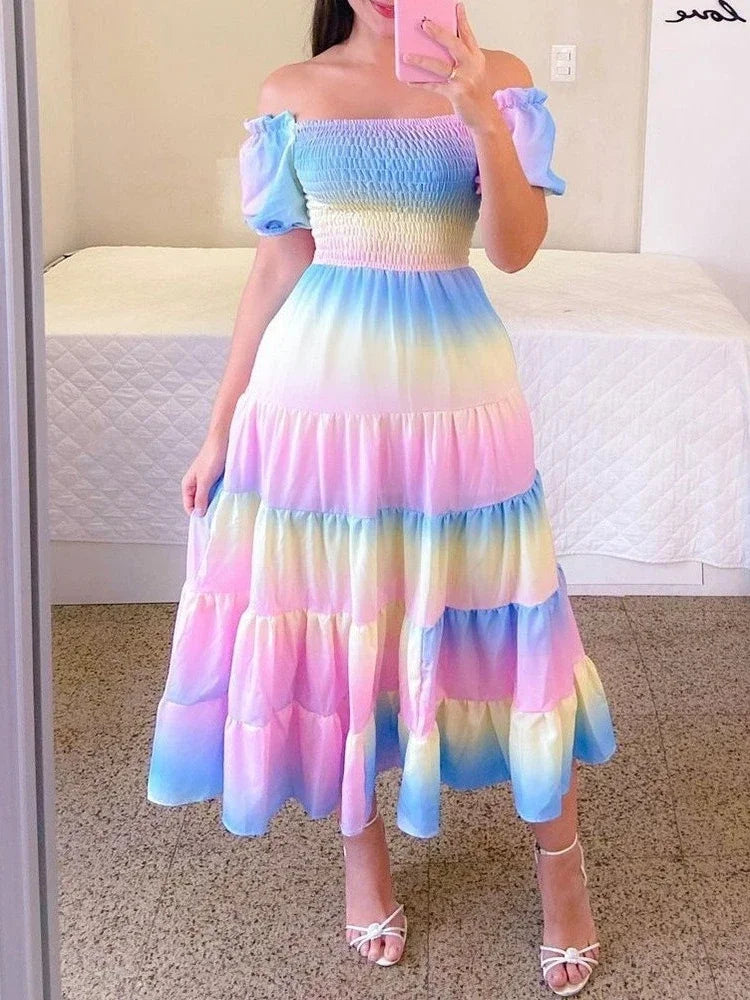 Beatrice™ – Smocked Summer Midi Dress