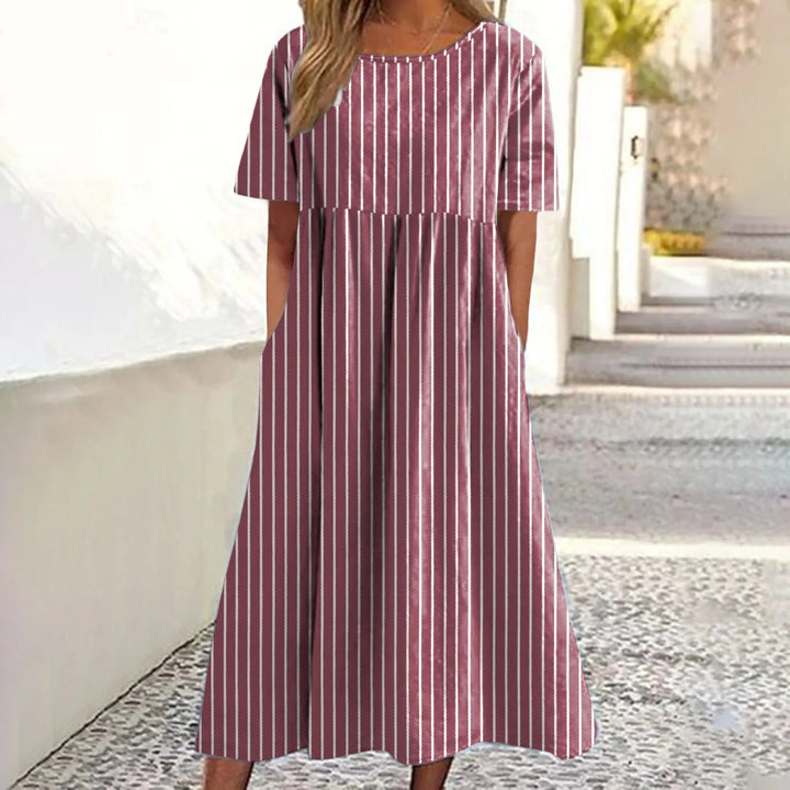 Caroline™ | Causal Striped Midi Dress