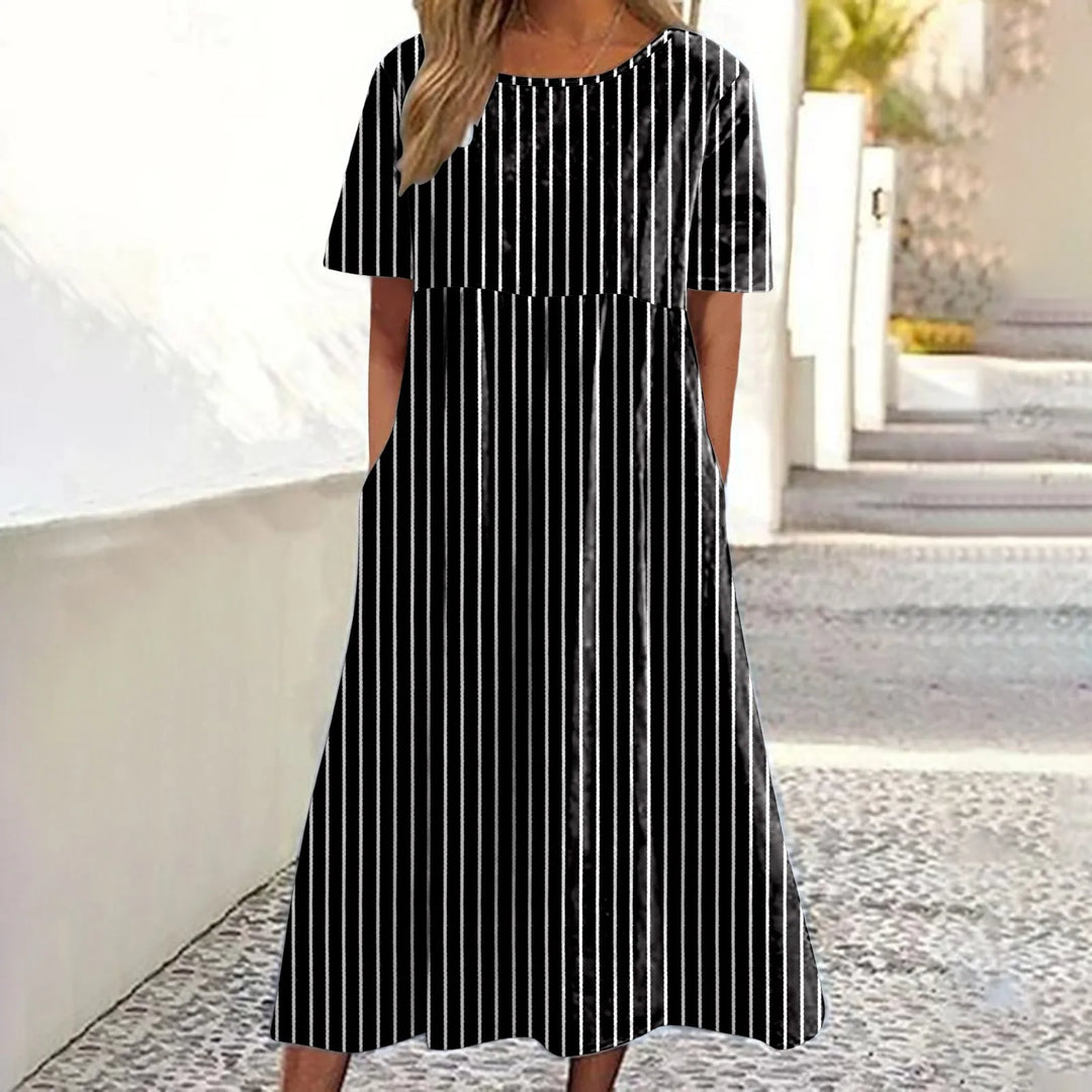 Caroline™ | Causal Striped Midi Dress