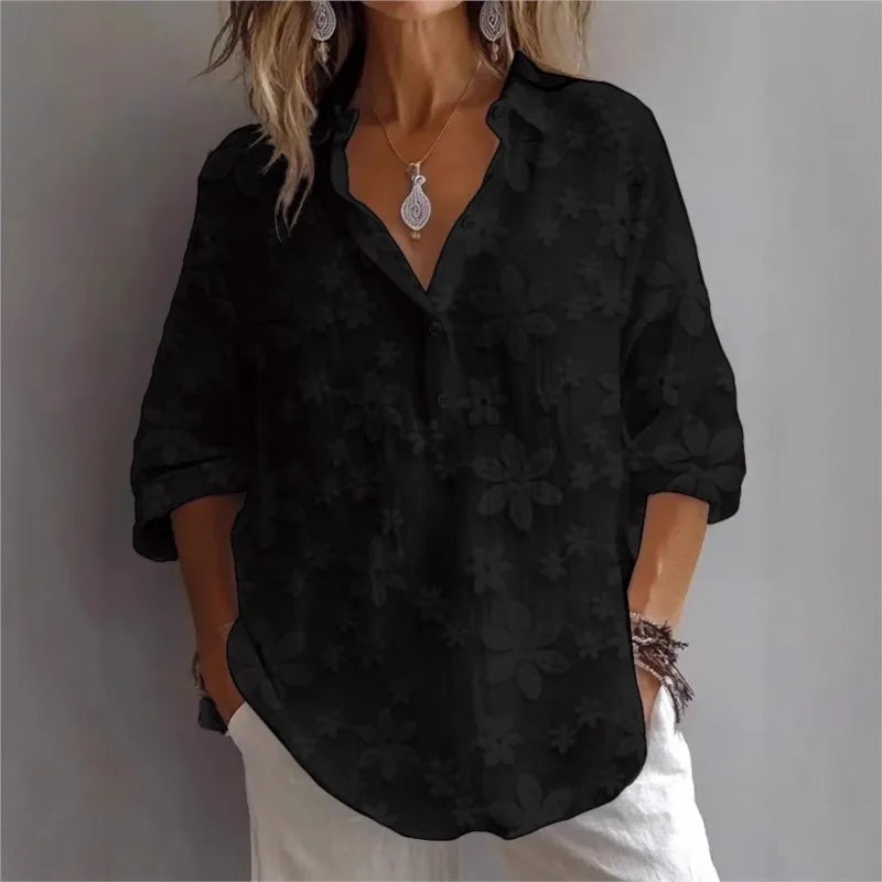 Auriella™ | Autumn Loose Floral Blouse