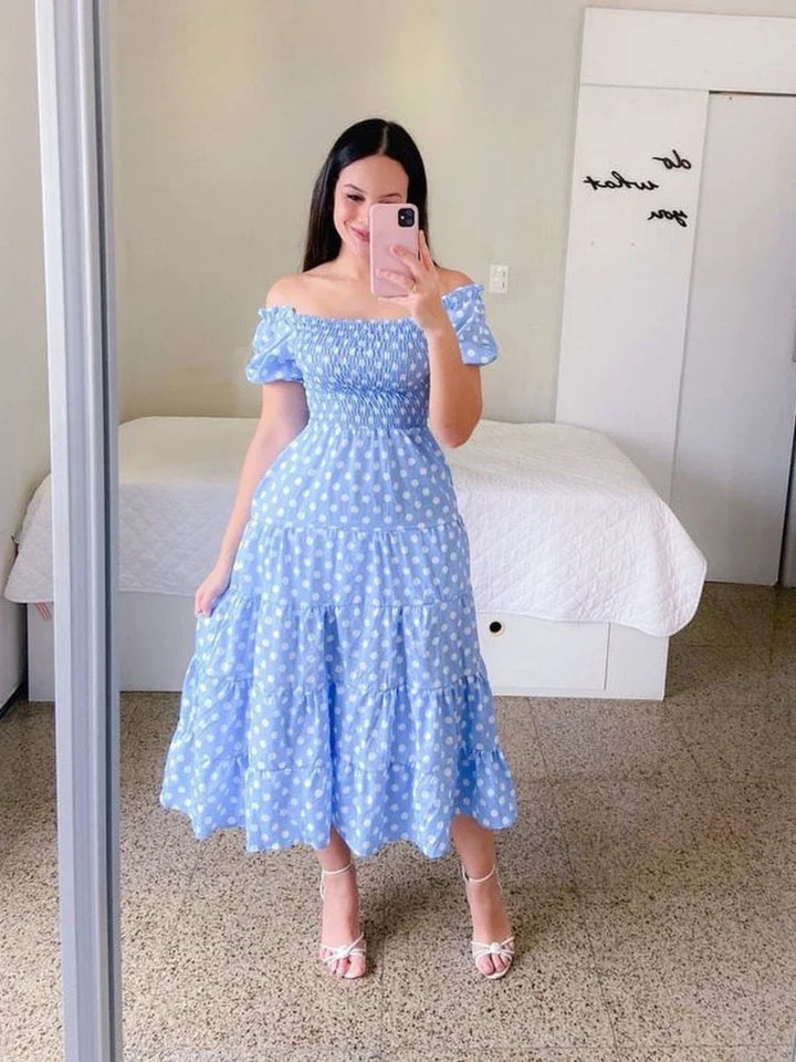 Beatrice™ – Smocked Summer Midi Dress