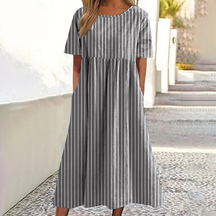 Caroline™ | Causal Striped Midi Dress