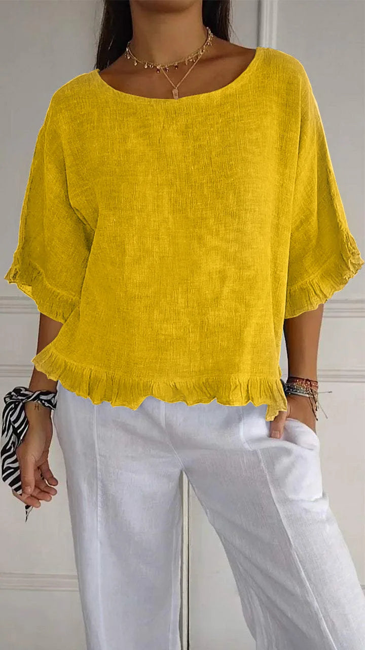 Catherina™ | Chic Round Neck Blouse