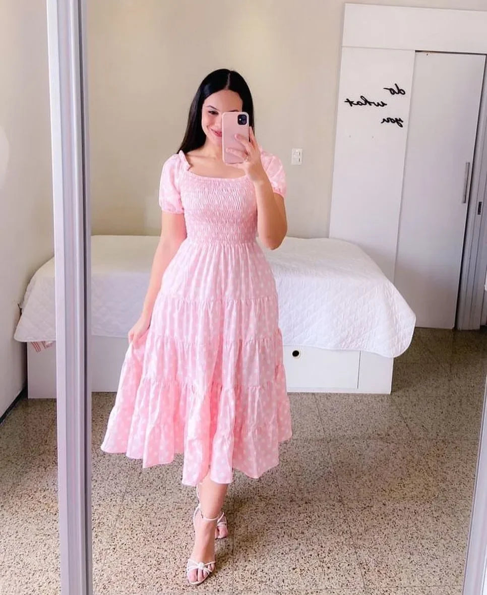 Beatrice™ – Smocked Summer Midi Dress