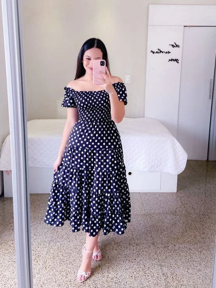 Beatrice™ – Smocked Summer Midi Dress