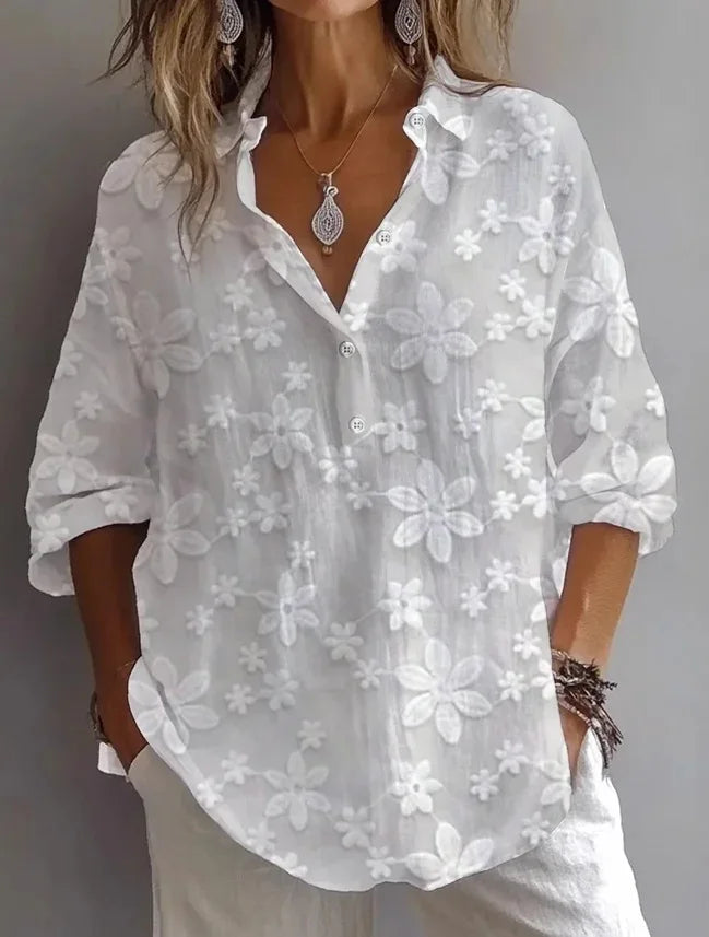 Auriella™ | Autumn Loose Floral Blouse