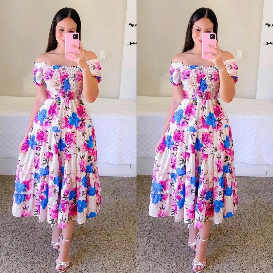 Beatrice™ – Smocked Summer Midi Dress