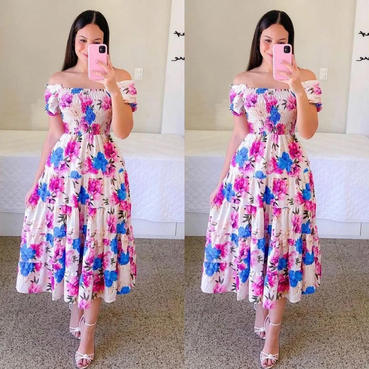 Beatrice™ – Smocked Summer Midi Dress