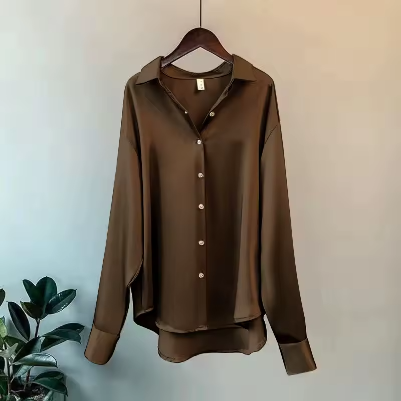 Sienna™ – Luxe Silk Blouse with Soft Flow
