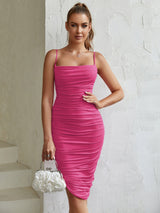 Slip Asymmetrical Ruched Dress