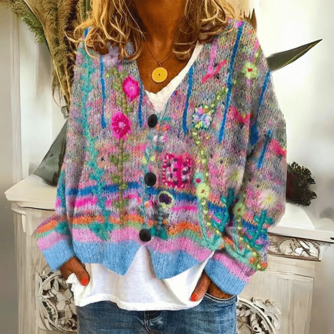 Matilda – Cozy Floral Printed Knit Vest