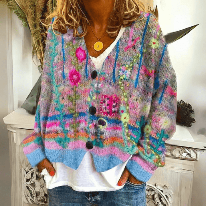 Matilda – Cozy Floral Printed Knit Vest