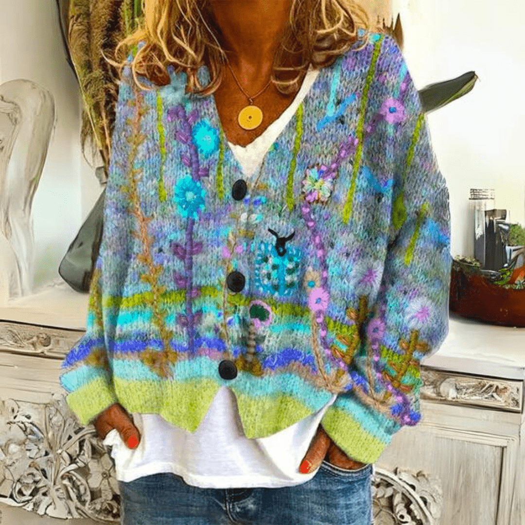 Matilda – Cozy Floral Printed Knit Vest