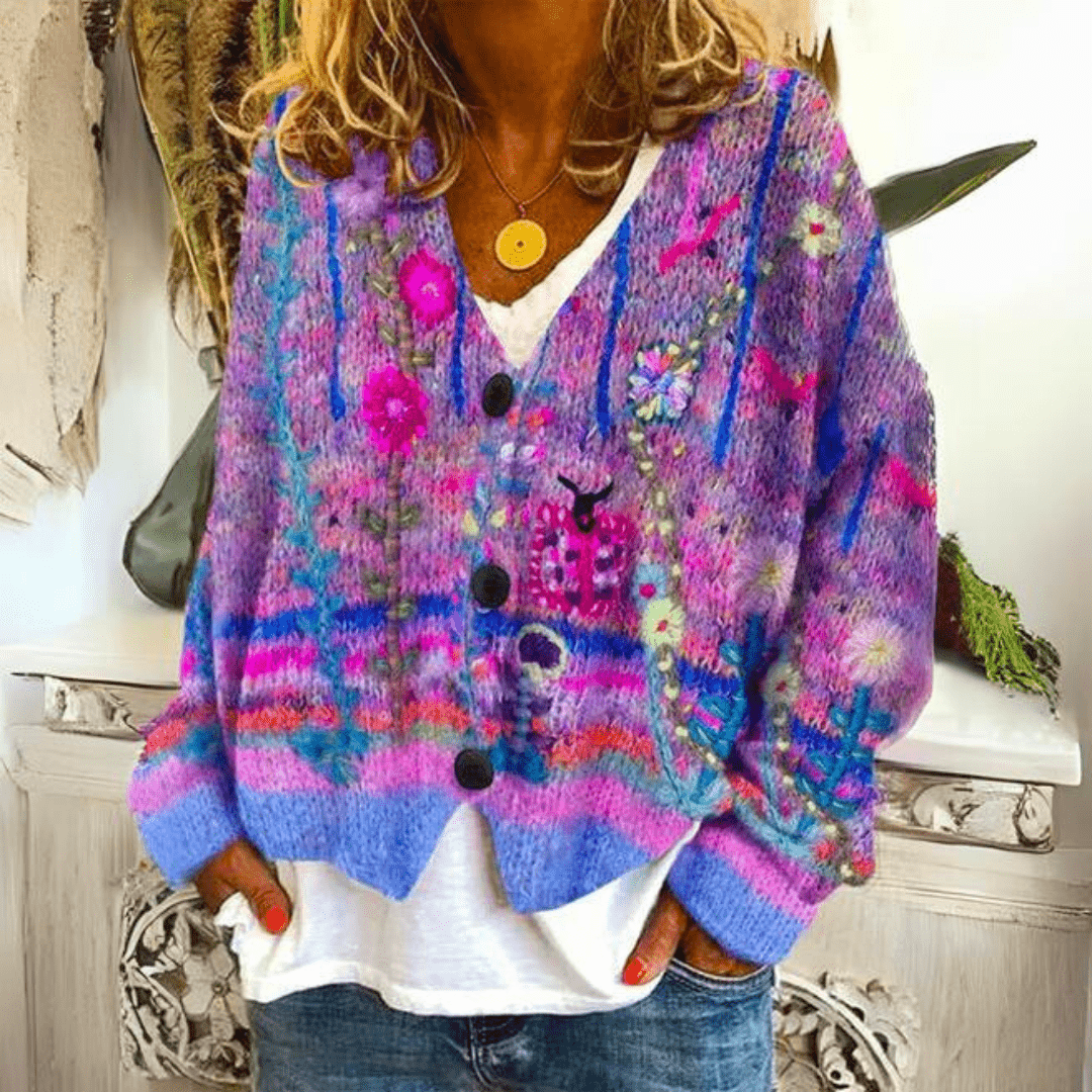Matilda – Cozy Floral Printed Knit Vest