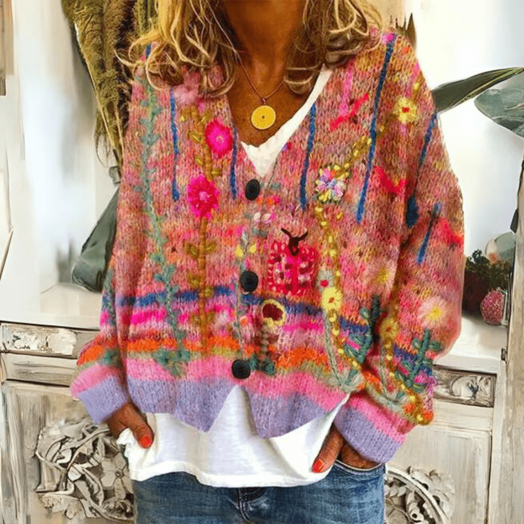 Matilda – Cozy Floral Printed Knit Vest
