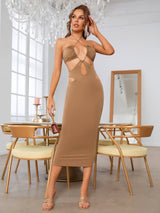 Sleeveless Cut Out Long Bodycon Dress